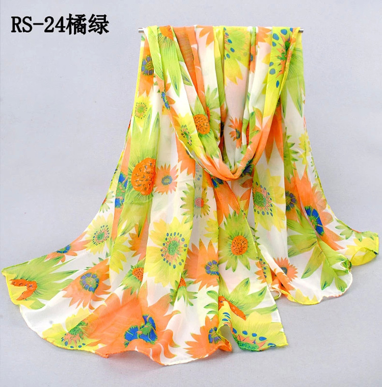 Sunflower chiffon scarf wholesale