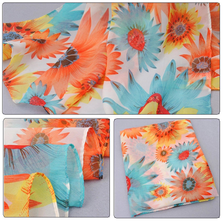 Sunflower chiffon scarf wholesale