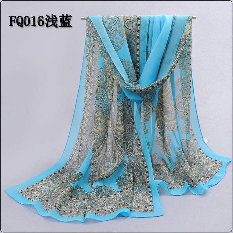 Floral pattern chiffon scarf wholesale
