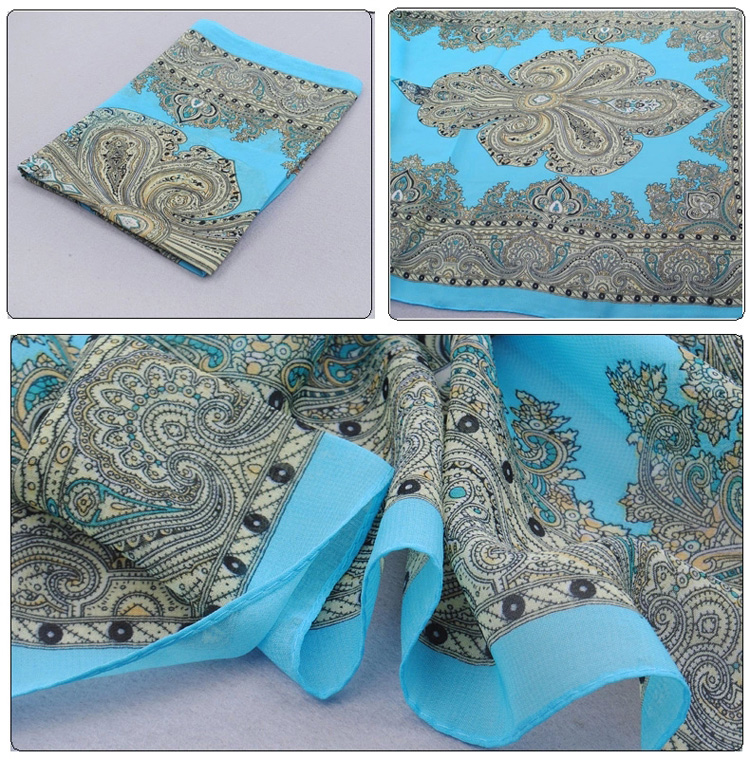 Floral pattern chiffon scarf wholesale