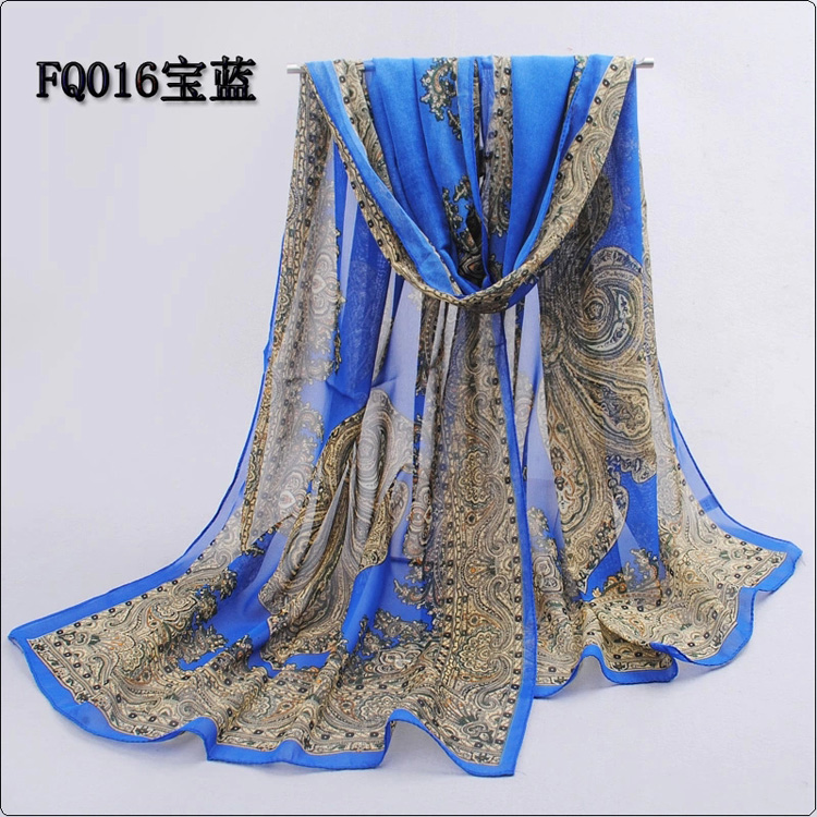 Floral pattern chiffon scarf wholesale