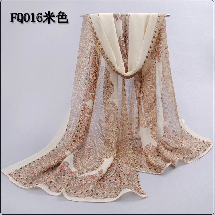 Floral pattern chiffon scarf wholesale