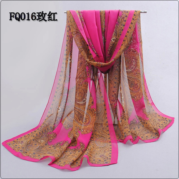 Floral pattern chiffon scarf wholesale
