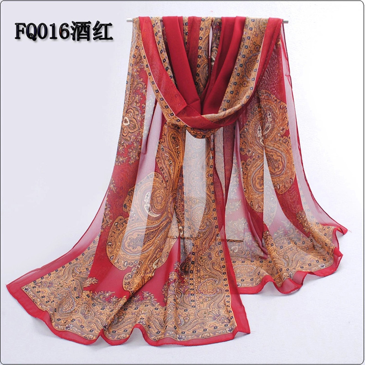 Floral pattern chiffon scarf wholesale