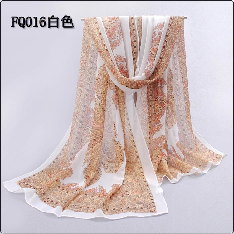 Floral pattern chiffon scarf wholesale