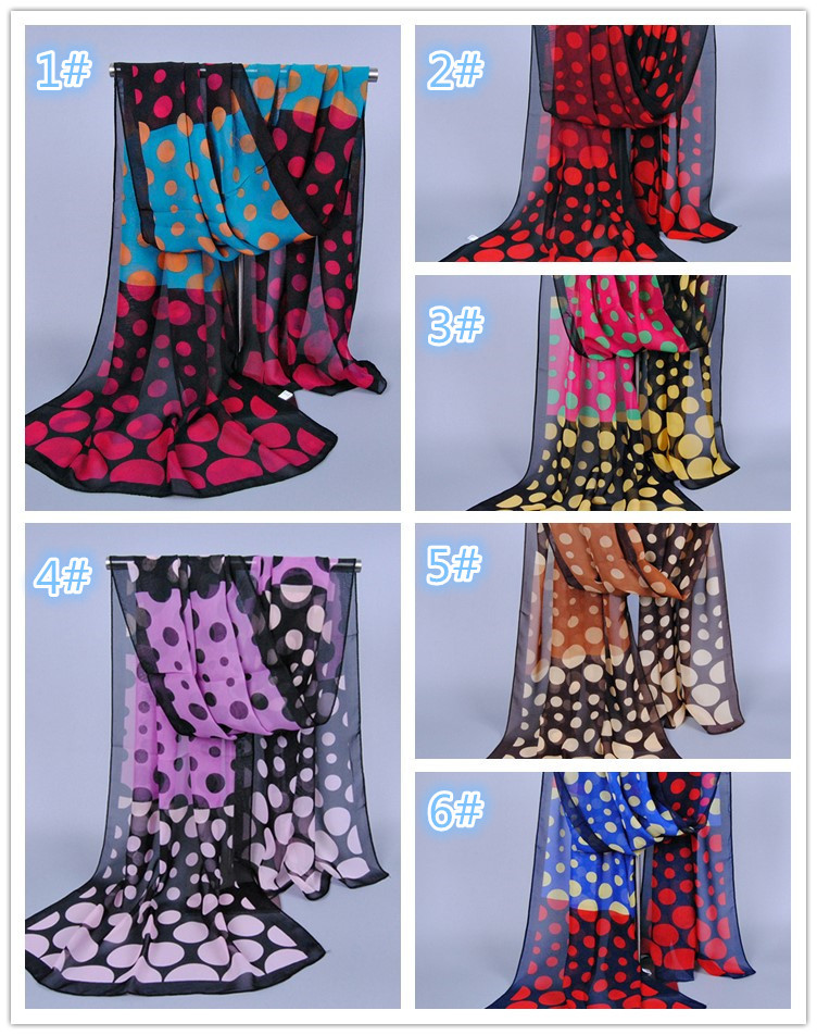 Chiffon polka dot scarf wholesale