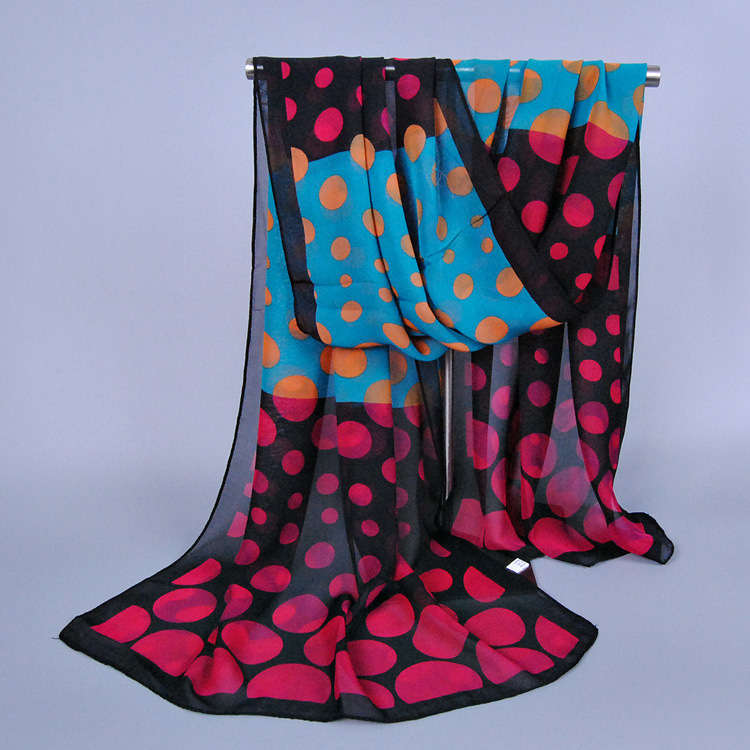 Chiffon polka dot scarf wholesale