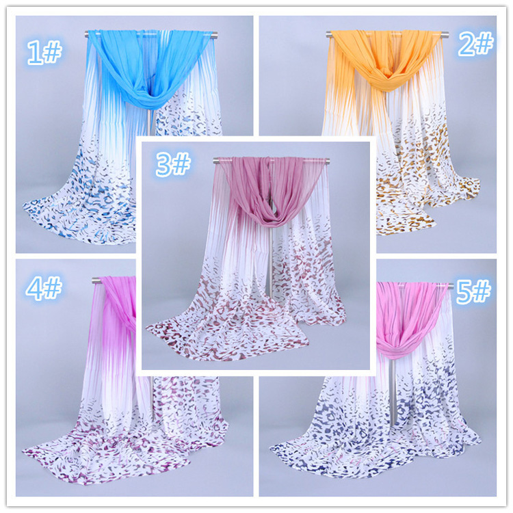 Wholesale leopard chiffon scarf