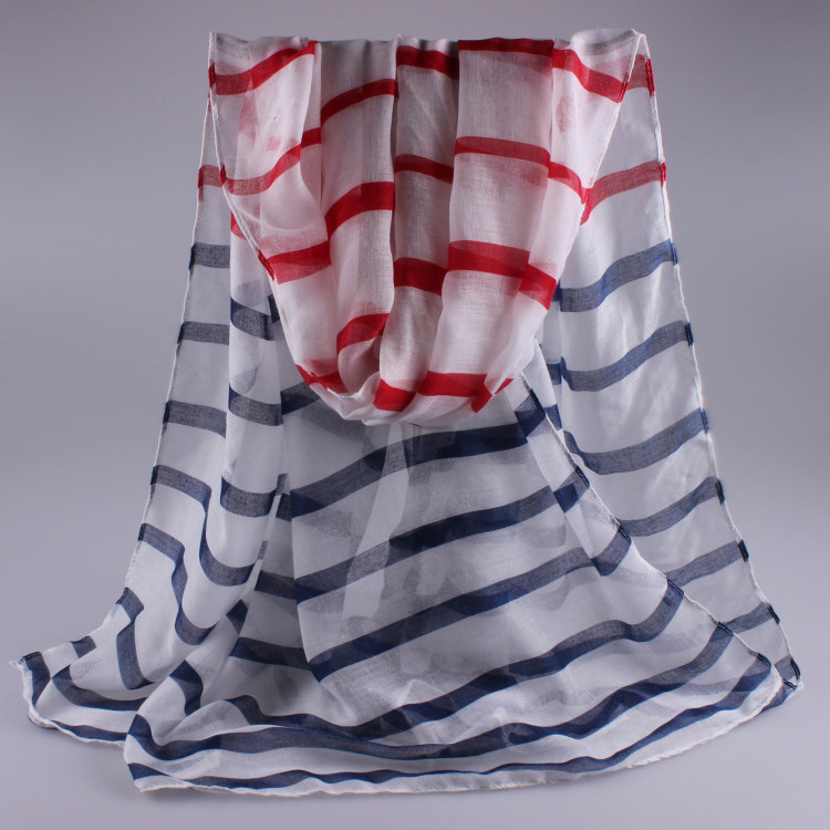 Wholesale striped viscose scarf