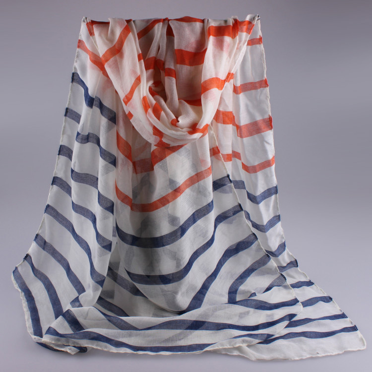 Wholesale striped viscose scarf