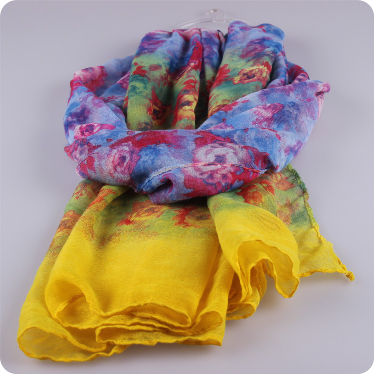 Wholesale floral ladies viscose scarf
