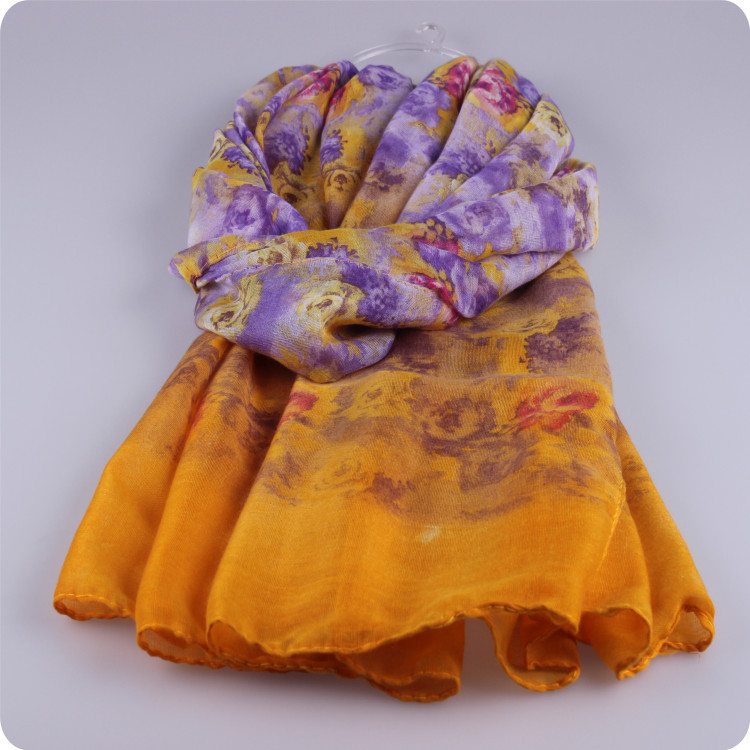 Wholesale floral ladies viscose scarf