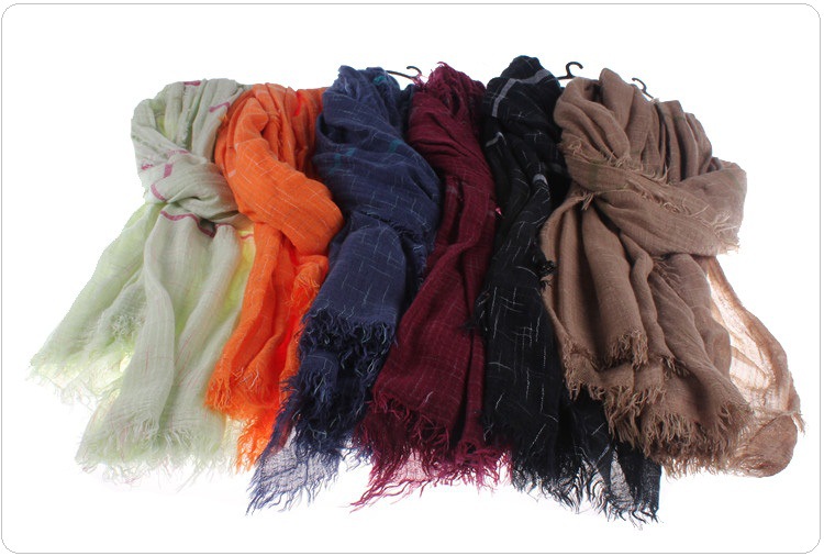 Wholesale fringed cotton scarf