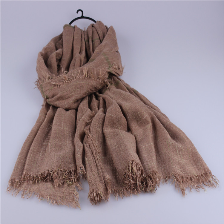 Wholesale fringed cotton scarf