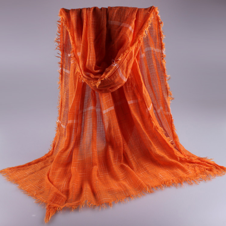 Wholesale fringed cotton scarf