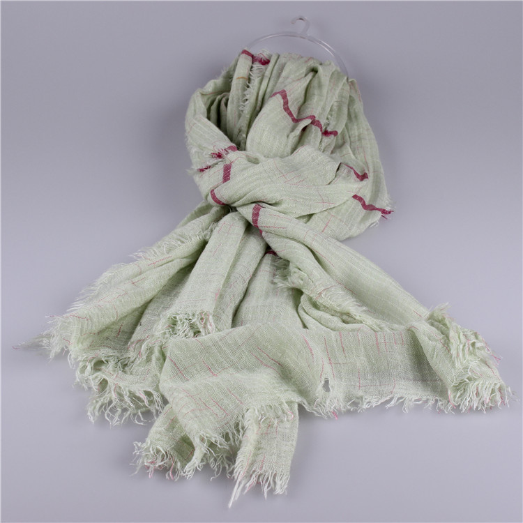 Wholesale fringed cotton scarf
