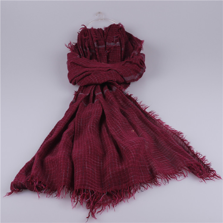 Wholesale fringed cotton scarf