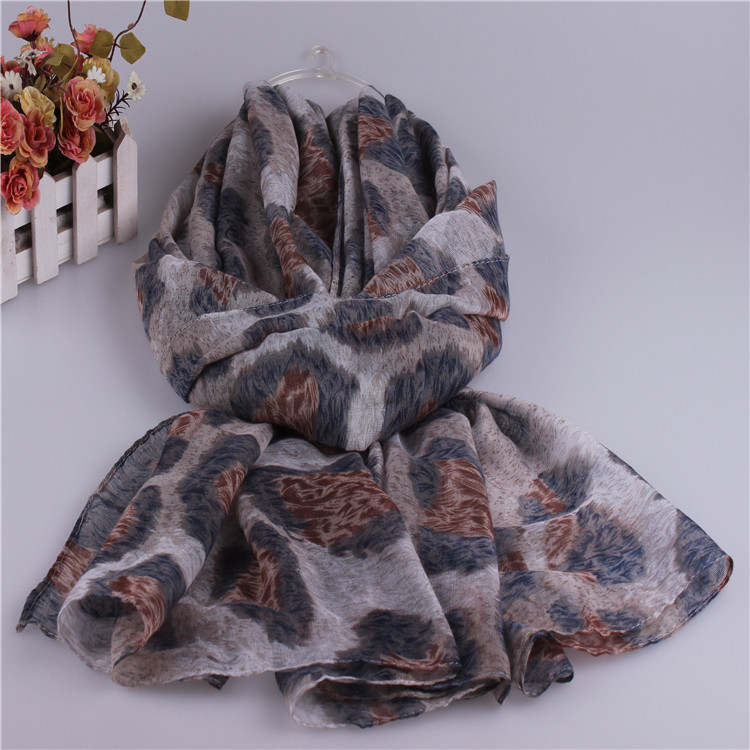 Wholesale voile leopard scarf