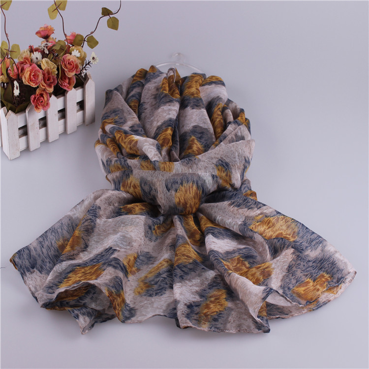 Wholesale voile leopard scarf