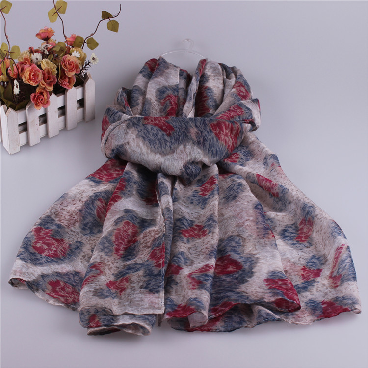 Wholesale voile leopard scarf