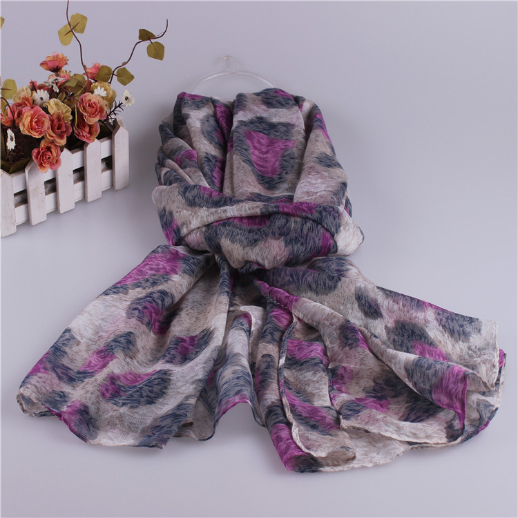 Wholesale voile leopard scarf