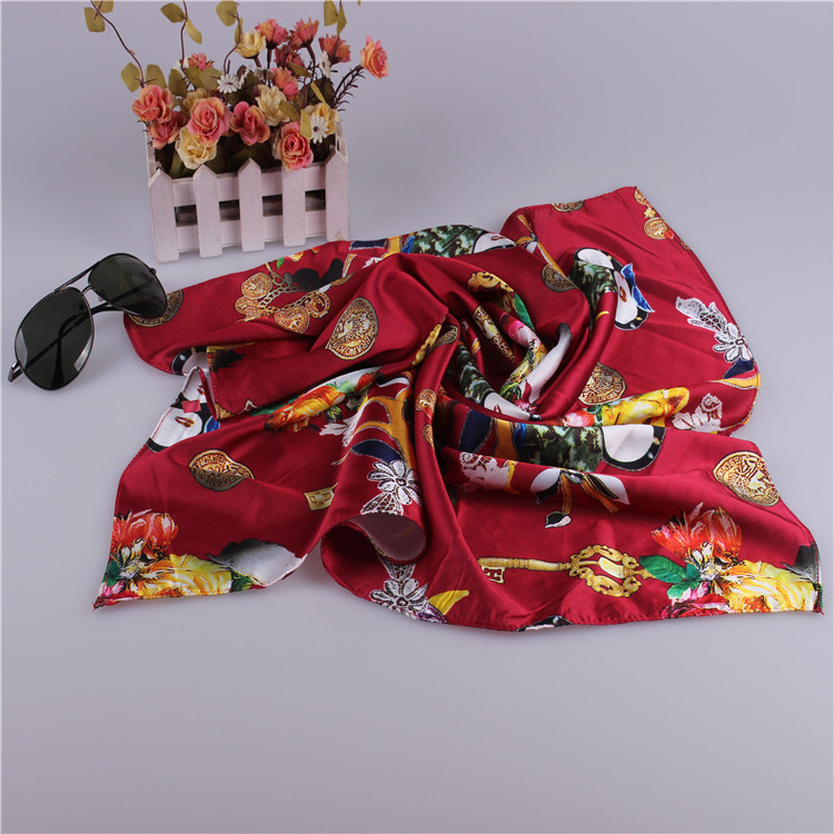 Women silk square scarf