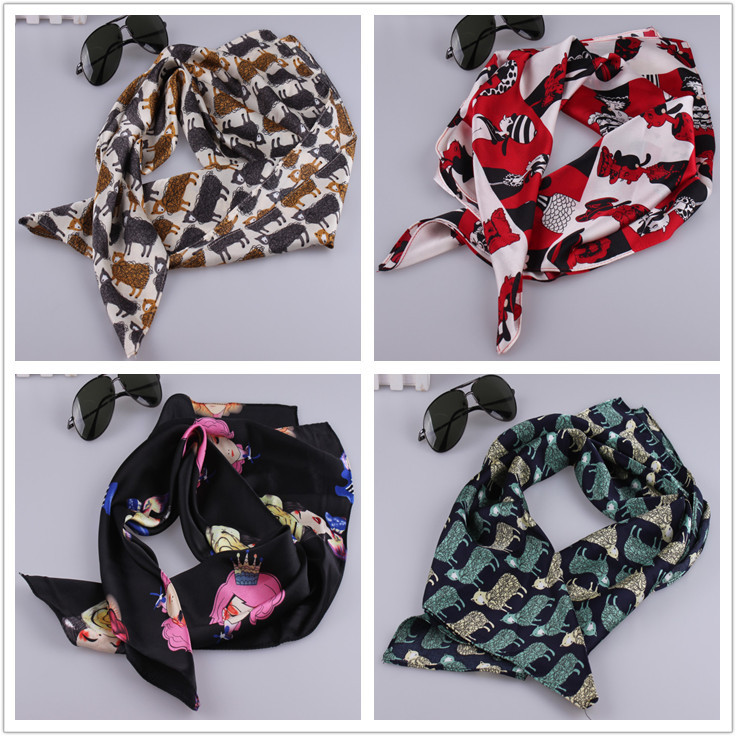 Square silk scarves for women
