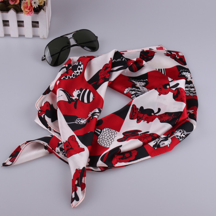 Square silk scarves for women