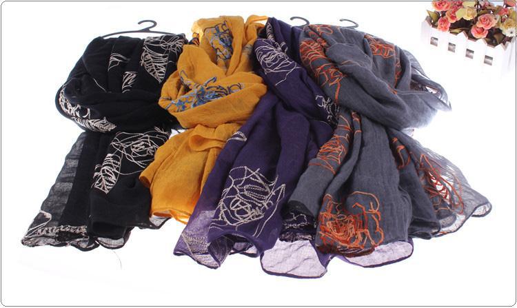 Wholesale cotton embroidery scarf
