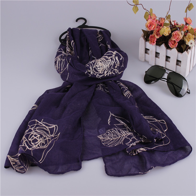 Wholesale cotton embroidery scarf
