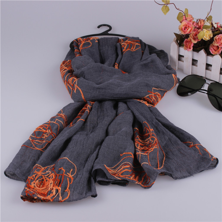 Wholesale cotton embroidery scarf