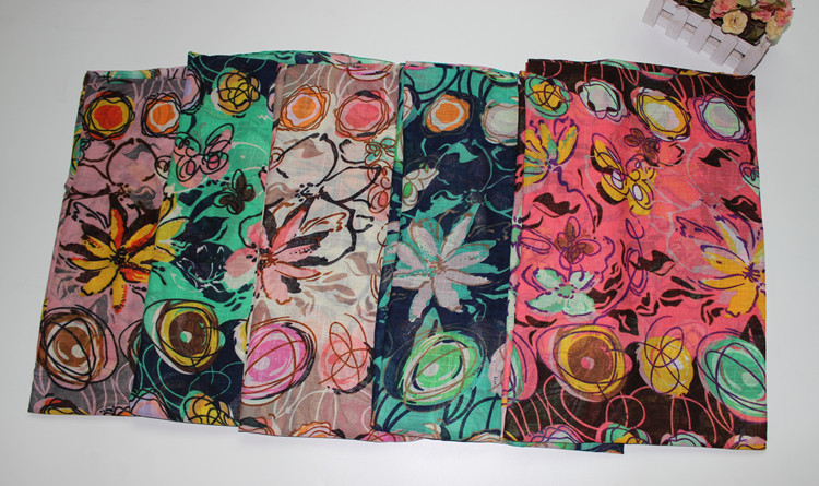 Wholesale graffiti cotton scarf