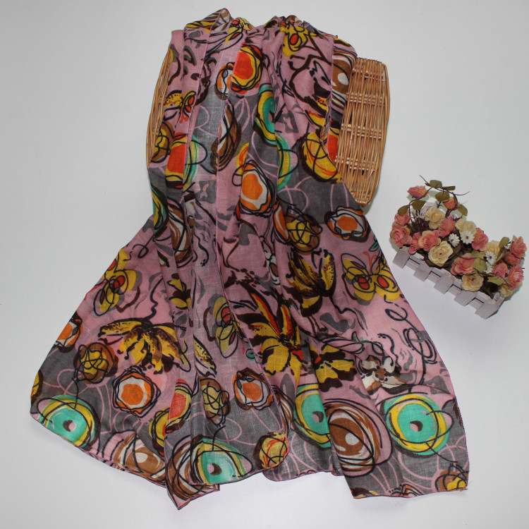 Wholesale graffiti cotton scarf