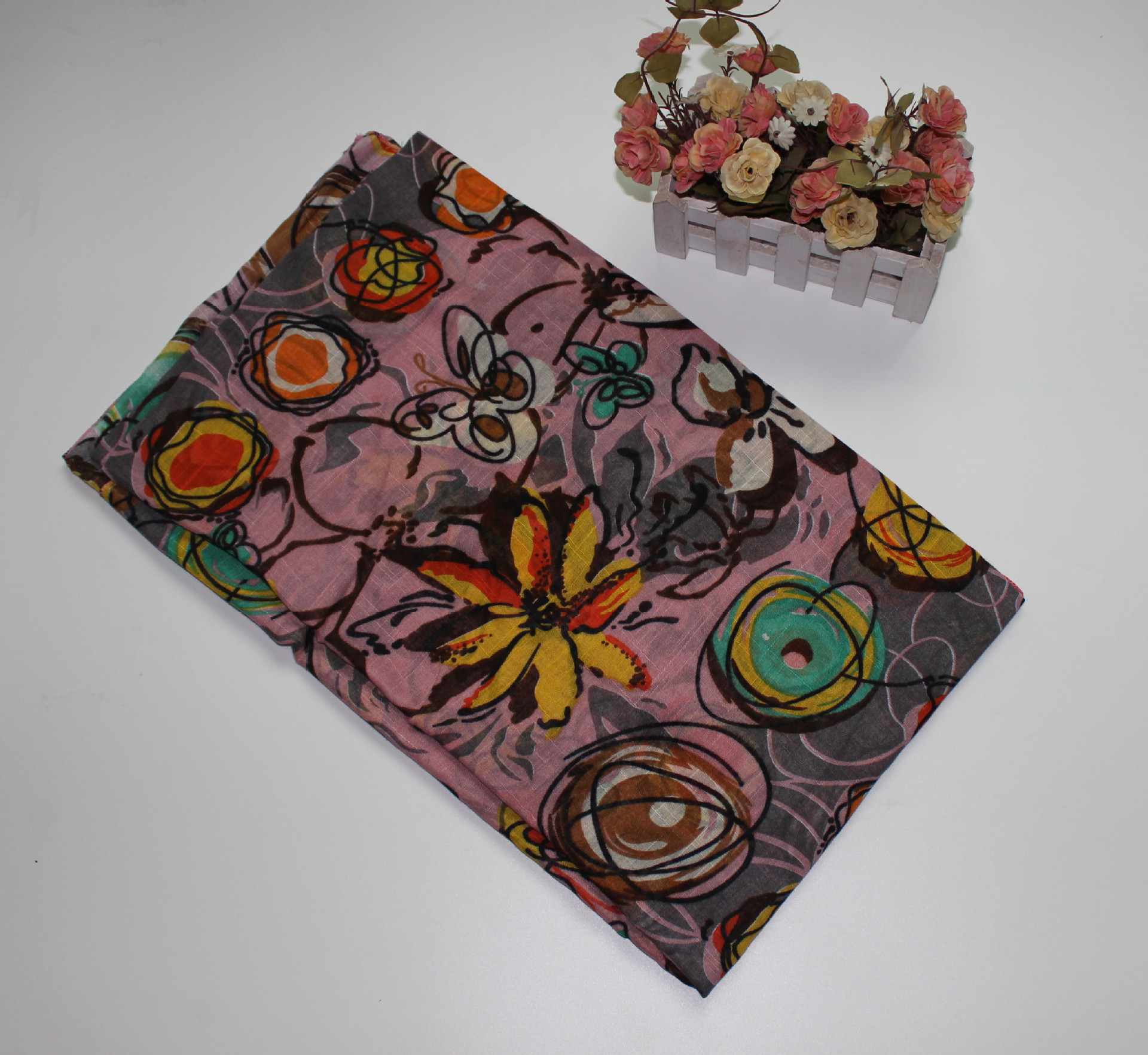 Wholesale graffiti cotton scarf