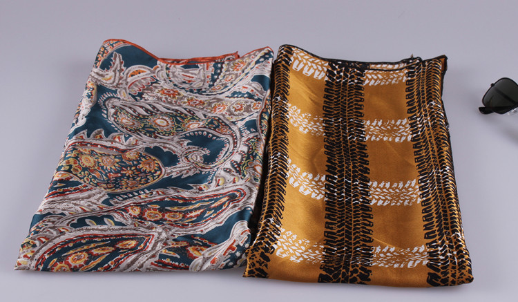 Women silk satin square scarf