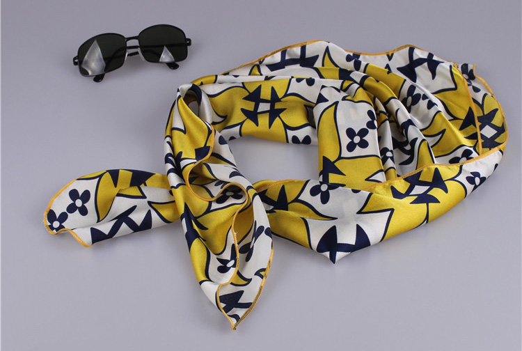 Women silk satin square scarf
