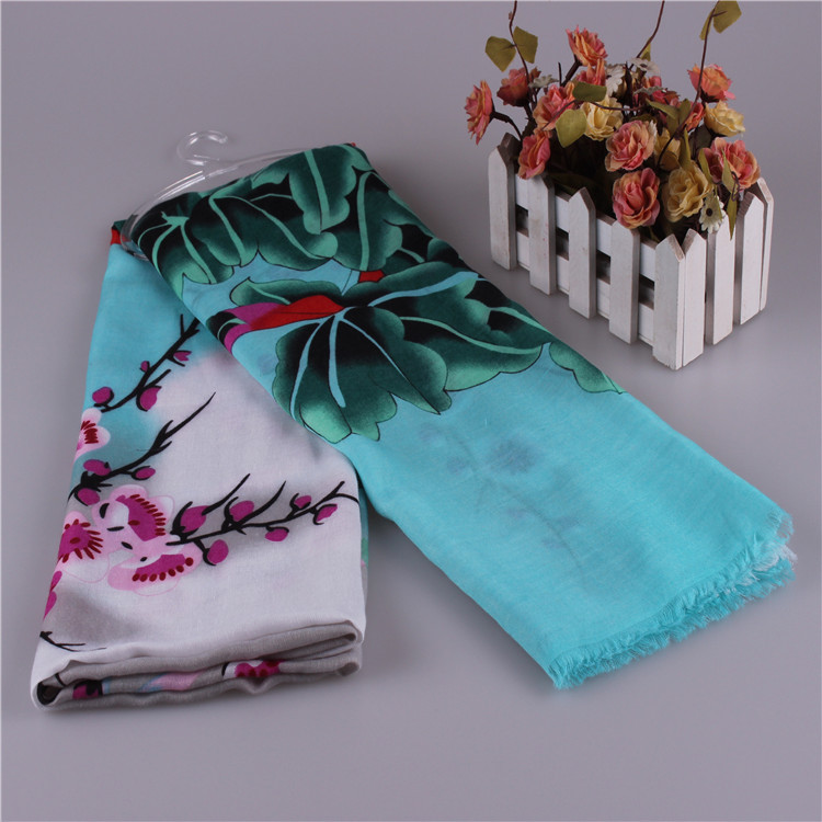 Wholesale cotton floral scarf