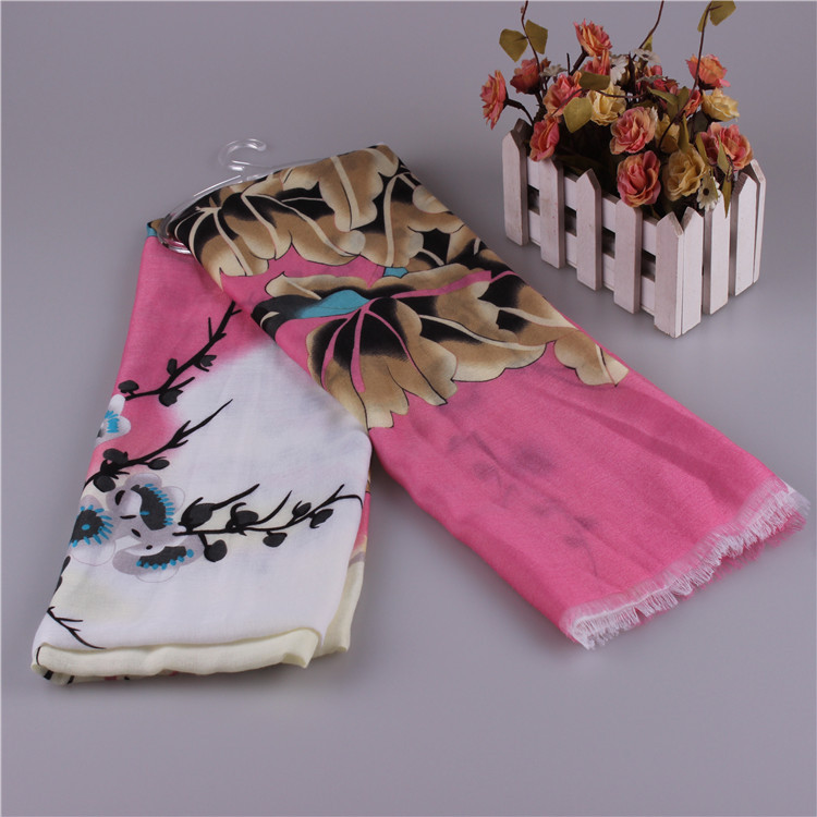 Wholesale cotton floral scarf