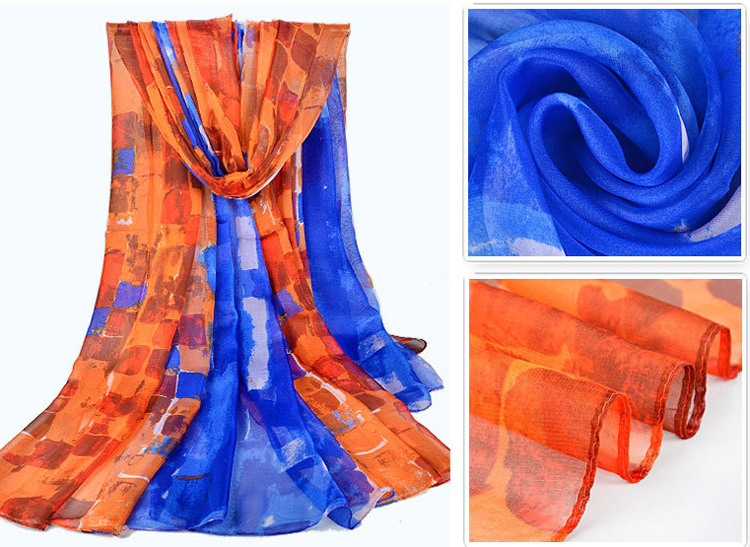 Wholesale silk print scarf