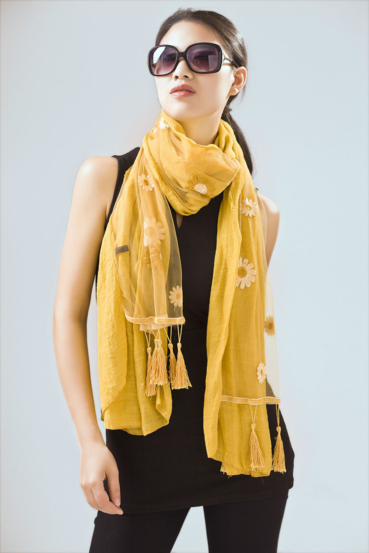 Wholesale fringe cotton scarf