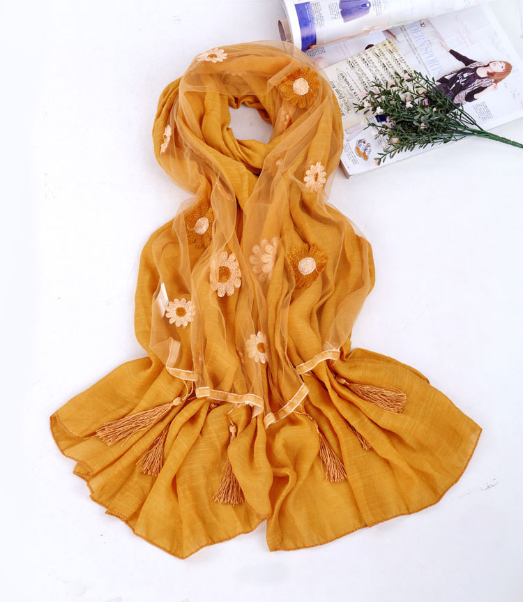 Wholesale fringe cotton scarf