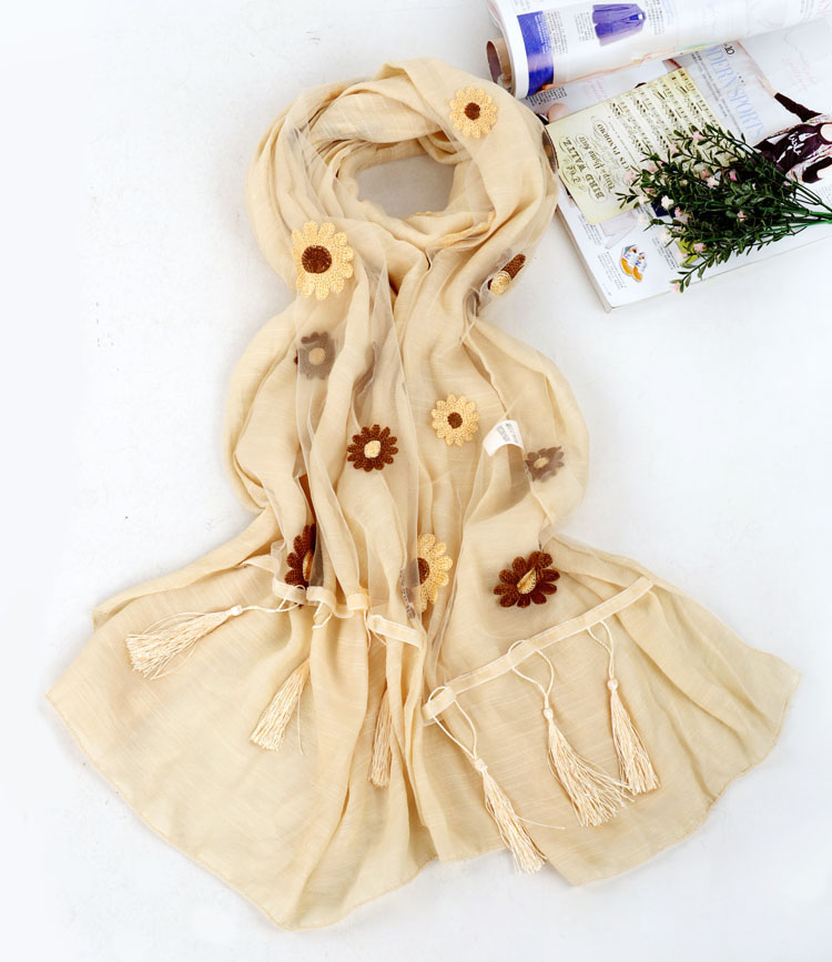 Wholesale fringe cotton scarf
