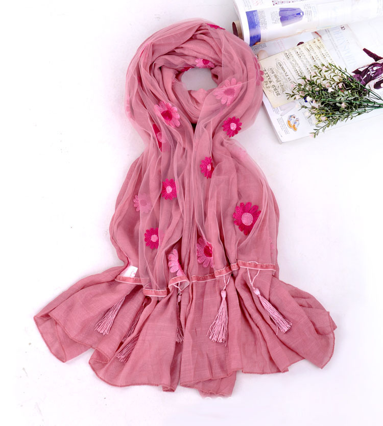 Wholesale fringe cotton scarf