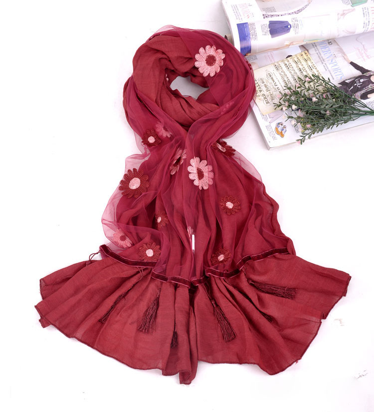 Wholesale fringe cotton scarf