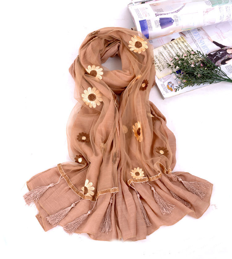 Wholesale fringe cotton scarf