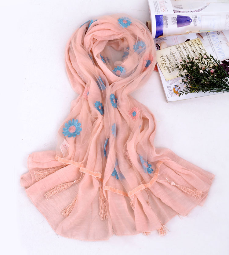 Wholesale fringe cotton scarf