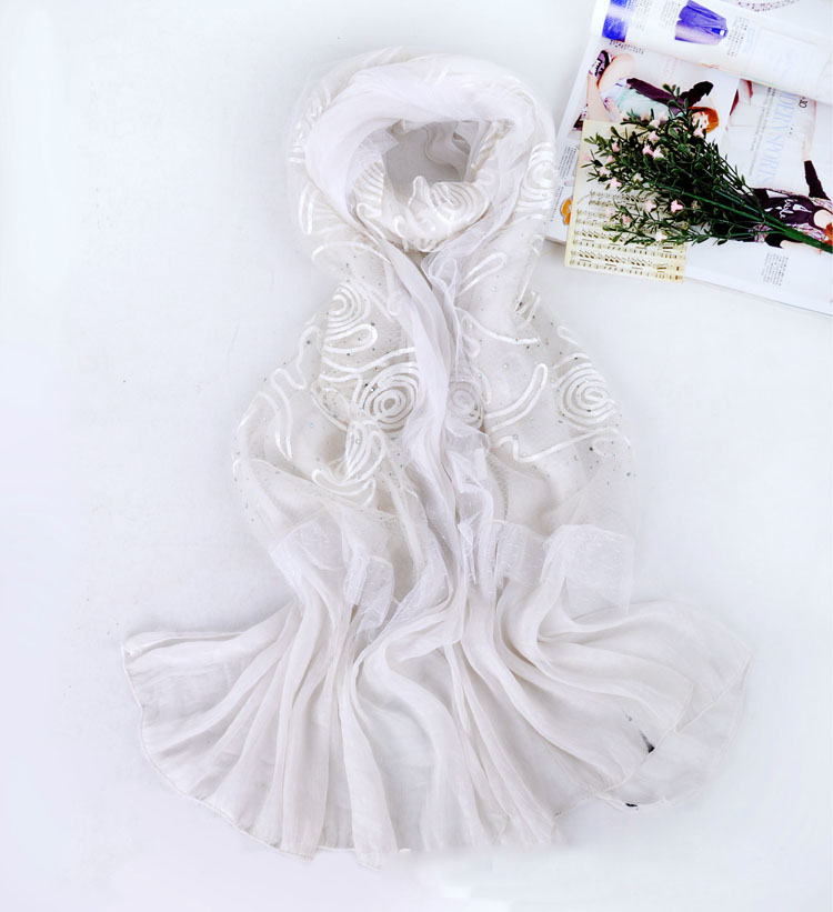 Wholesale chiffon lace scarf