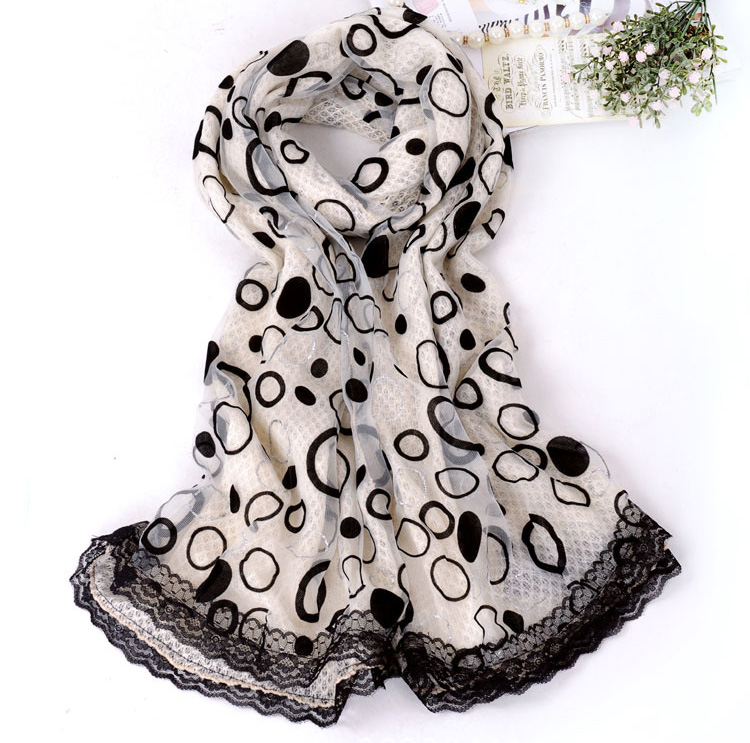 Wholesale knitted lace scarf