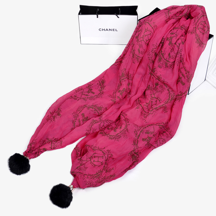 Wholesale wool ball chiffon scarf