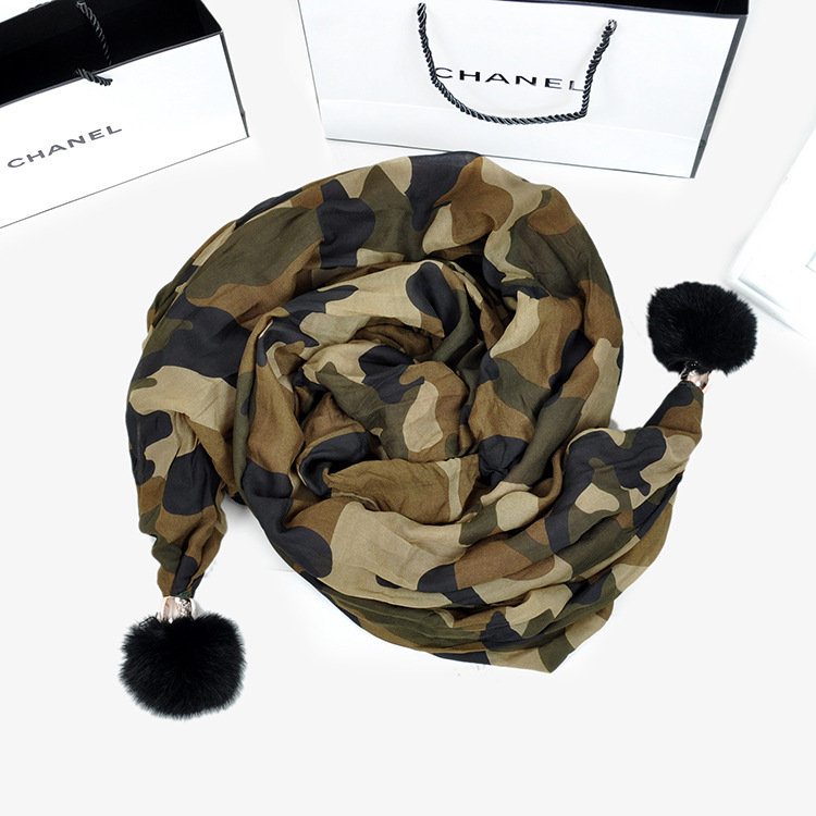 Wholesale wool ball chiffon scarf